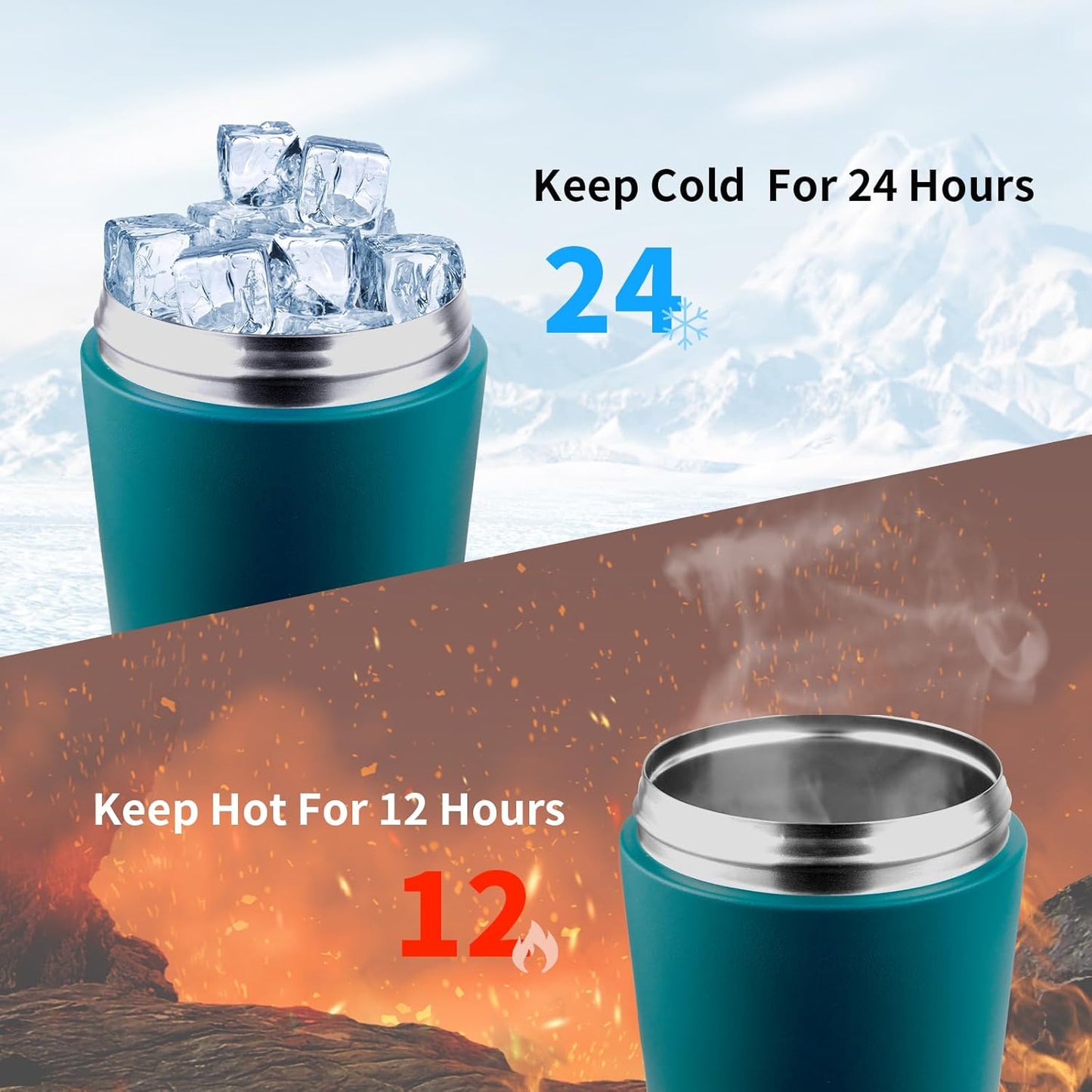 TOOFEEL Protein Shaker Bottle 20 oz - Double Walled Insulated Vacuum Cup for Protein Shakes, Keeps Cold/Hot, Metal Stainless Steel, Preworkout Gym