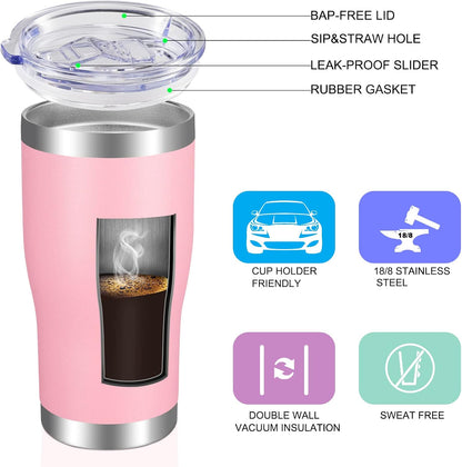 VEGOND 20oz Tumbler Stainless Steel Tumbler Cup with Lid And Straw Vacuum Insulated Double Wall Travel Coffee Mug(Orange 1 Pack)