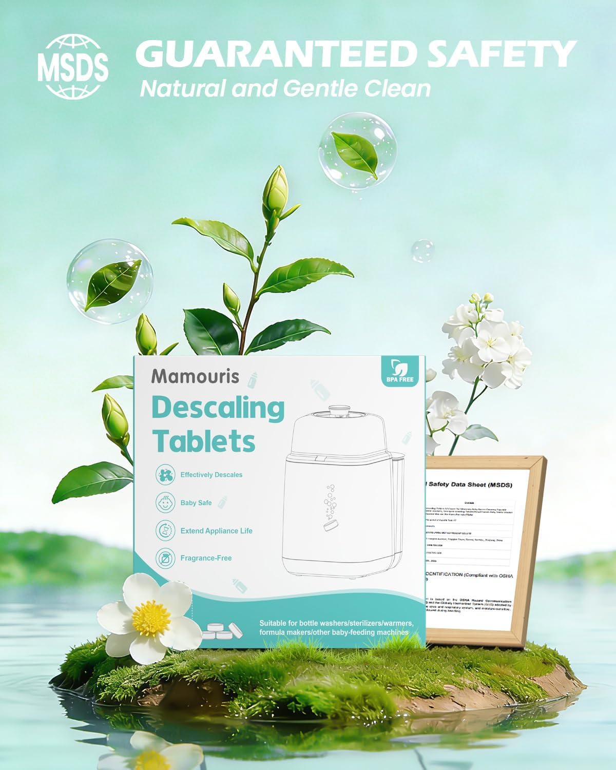 Descaling Tablets for Bottle Washer & Warmers: 36 Count Descaler Tablets Removes Limescale & Milk Residue, Citric Acid Cleaner Compatible with Momcozy Baby Brezza Grownsy Papablic Baby Bottle Washer