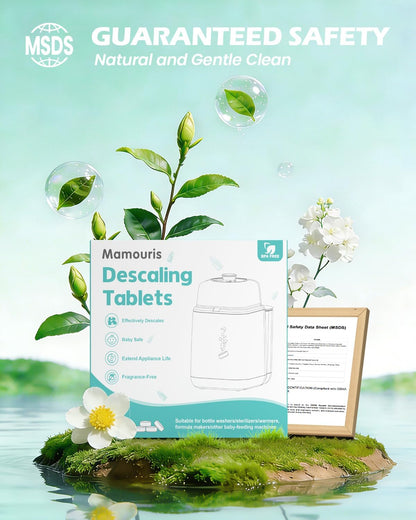 Descaling Tablets for Bottle Washer & Warmers: 36 Count Descaler Tablets Removes Limescale & Milk Residue, Citric Acid Cleaner Compatible with Momcozy Baby Brezza Grownsy Papablic Baby Bottle Washer