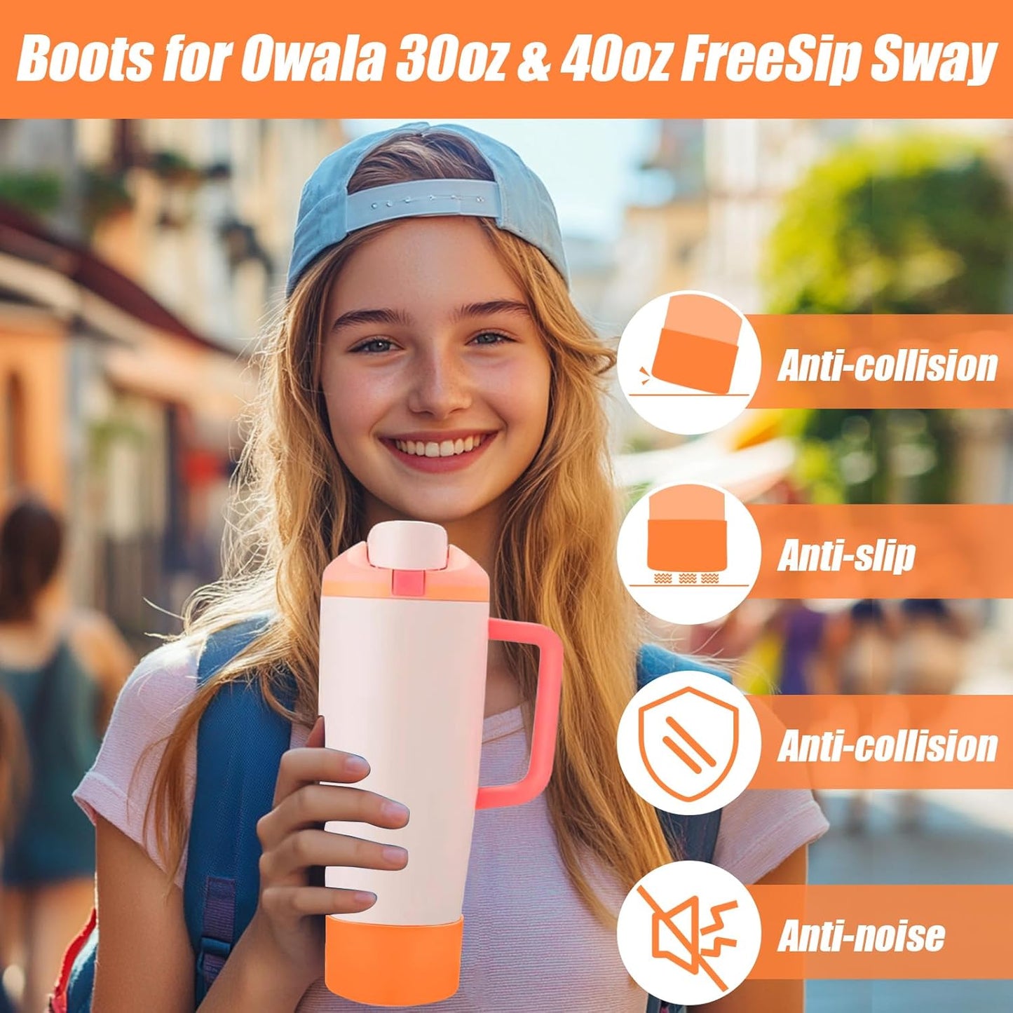 Mity rain 2PCS Protective Silicone Boots for Owala 30oz & 40oz FreeSip Sway Bottles & Tumblers - Accessories for owala, Enhances Stability & Prevents Scratches(Black Cherry)