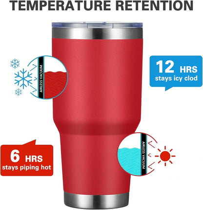 MEWAY 30oz Tumbler Double Wall Vacuum Insulated Travel Mug, Stainless Steel Tumbler with Lid, Durable Powder Coated Insulated Coffee Cup for Cold & Hot Drinks (Silver,1 PACK)