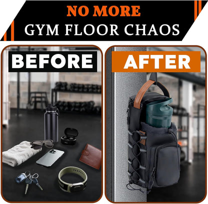 Magnetic Gym Bag for Men and Women, Water Bottle Holder, Gym Pouch with Shoulder Strap for Travel, Sports, Work, Fitness (Strap)