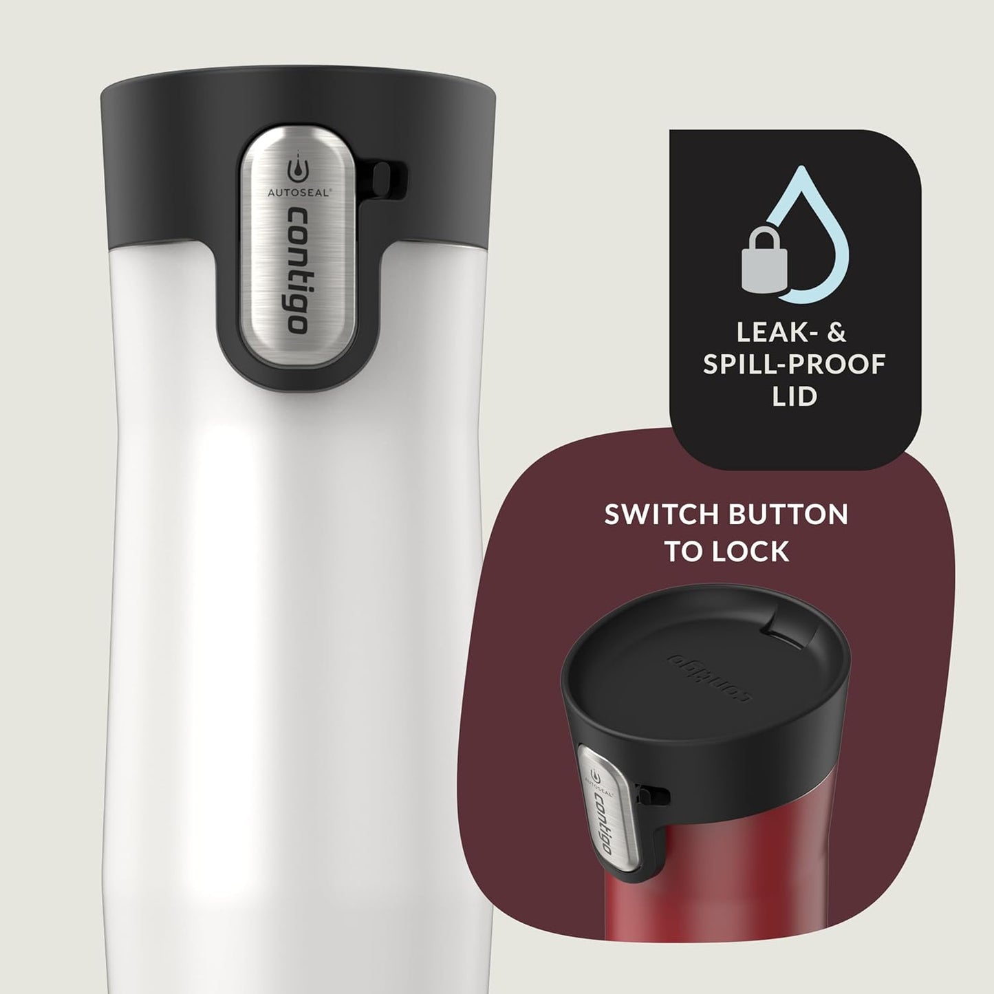 Contigo AUTOSEAL West Loop Vacuum-Insulated Stainless Steel Travel Mug with Easy-Clean Lid 12 oz Blueberry