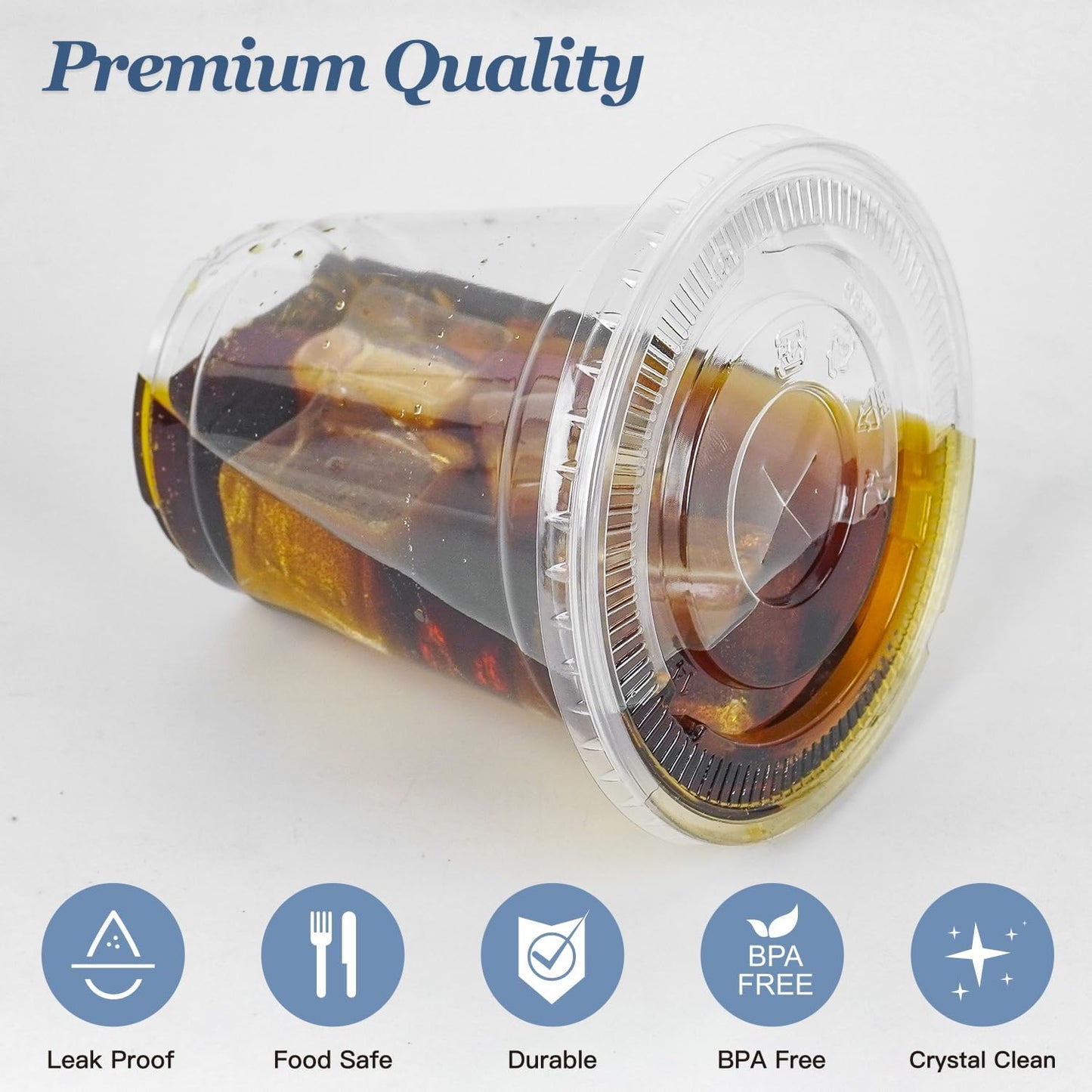 Charmount 24 oz Clear Plastic Cups with Lids and Straws, 100 Sets Disposable To Go Cups for Cold Drinks, Iced Coffee, Coffee Bar Accessories, Smoothies