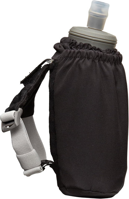 Nathan Handheld Soft Flask 18oz - Exo-Draw Insulated Collapsible Bottle - Grip-Free Strap & Rigid ExoSpine for Comfort/Support - Breathable Mesh Strap - Ideal Running/Hiking, Pinnacle, Black