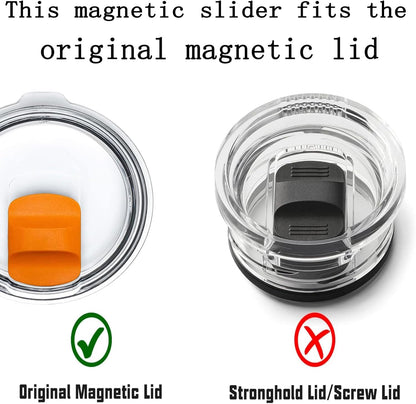 2 Pcs Magnetic Slider Replacement Block, Slider Lid Magnet for Yeti Lids 10 oz, 14oz, 16 oz, 20 oz, 26 oz, 30 oz (Black+Black)