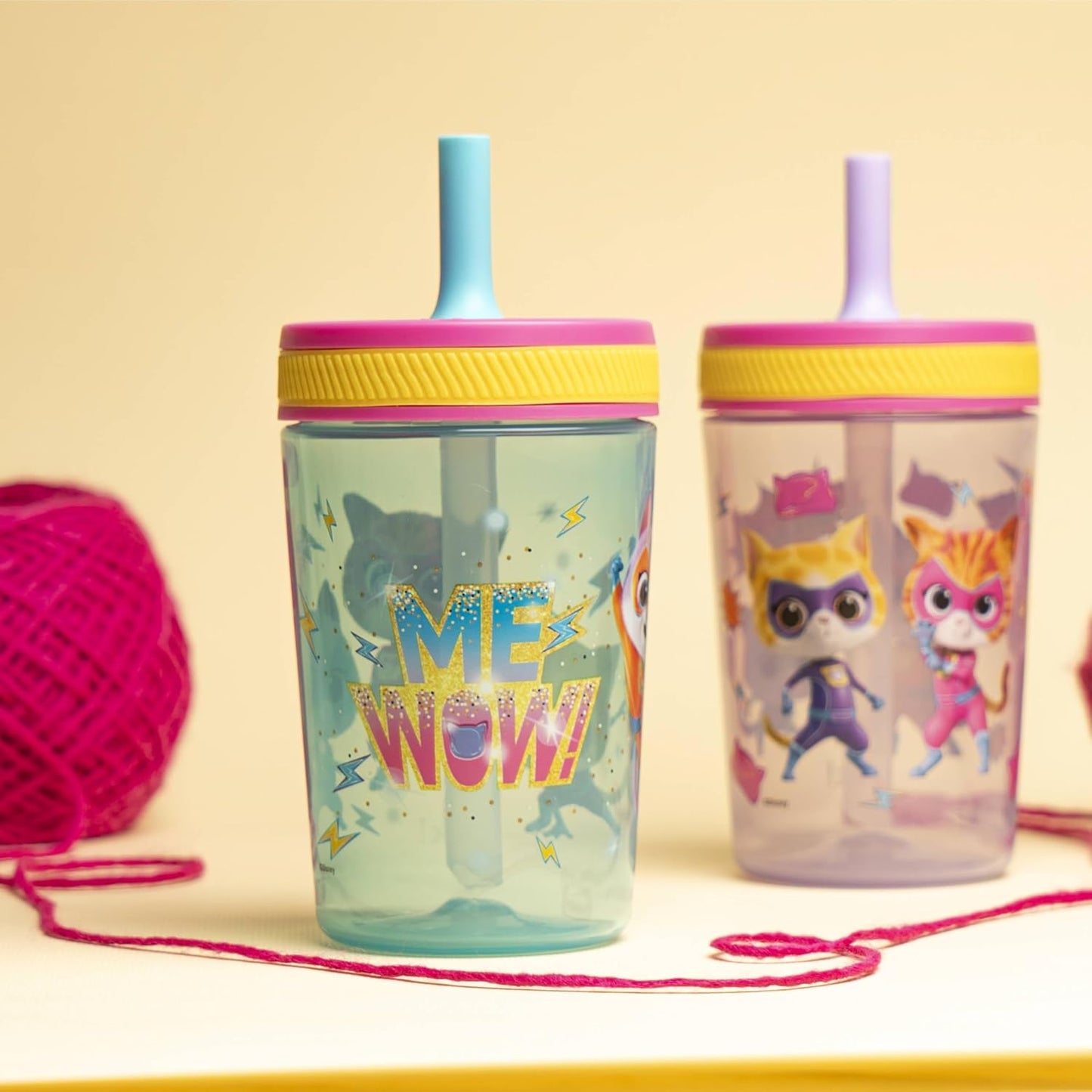 Zak Designs 15oz Bluey Kelso Tumbler Set, Leak-Proof Screw-On Lid with Straw Made of Durable Plastic and Silicone, Perfect Bundle for Kids, 2 Count (Pack of 1) - Colors A