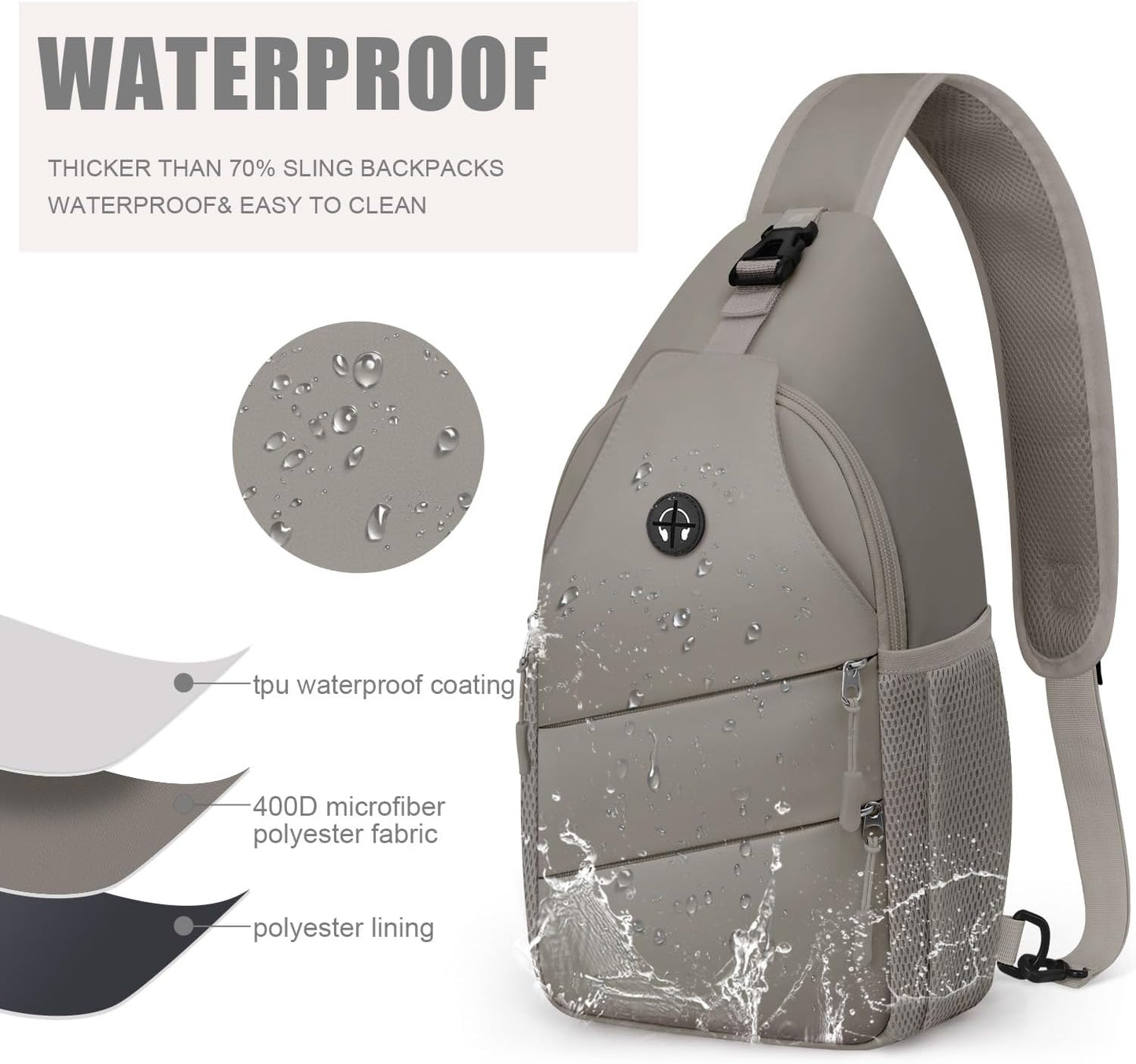Pritent Crossbody Bags for Women Men Trendy Sling Bag Backpack Casual Chest Bag with Convertible Shoulder Strap