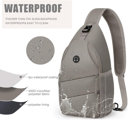 Pritent Crossbody Bags for Women Men Trendy Sling Bag Backpack Casual Chest Bag with Convertible Shoulder Strap