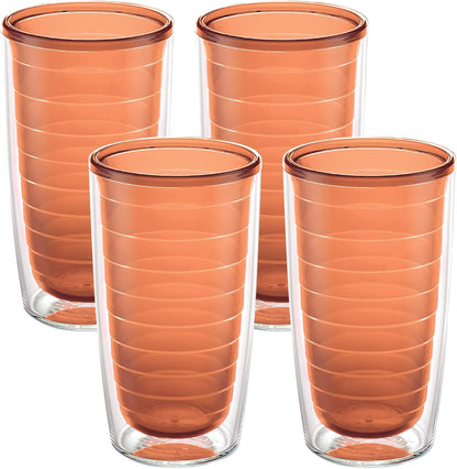Tervis Clear & Colorful Tabletop Made in USA Double Walled Insulated Tumbler Travel Cup Keeps Drinks Cold & Hot, 16oz Mug, Clear