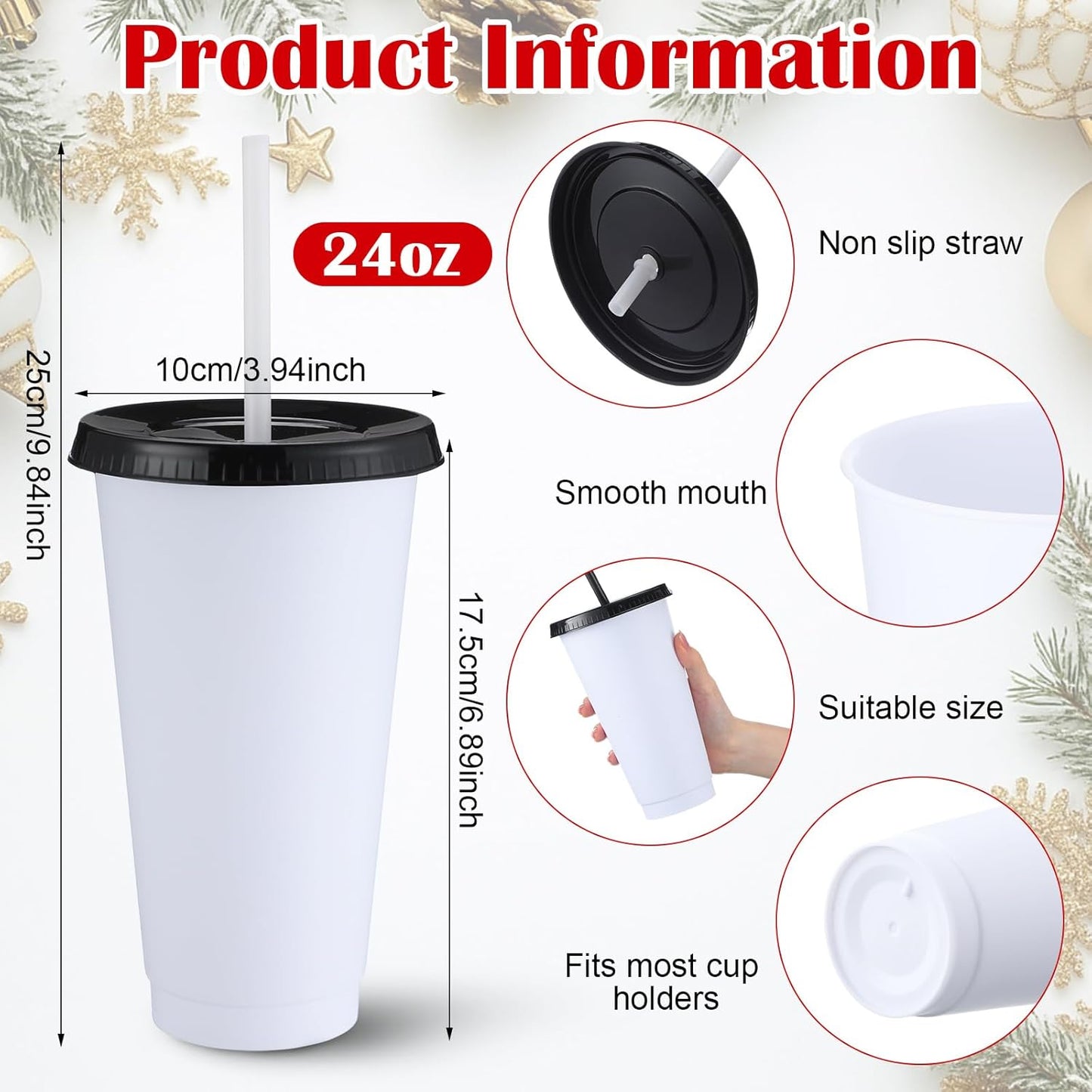 Honeydak 15 Pack Tumbler with Straw and Lid Bulk Cups for Gifts Water Bottle Iced Coffee Travel Mug Cup Reusable Plastic Tumblers for Party Birthdays 24-27 oz (Solid Color)