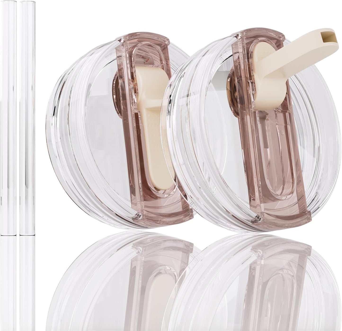 2 Pack 40 oz Flip Straw Lid for STANLEY Quencher ProTour and H2.0 FlowState Tumbler(Only for STANLEY Tumbler), Leakproof Lid, No Spill & Easy to Use Reusable Cover (Passion Pink)