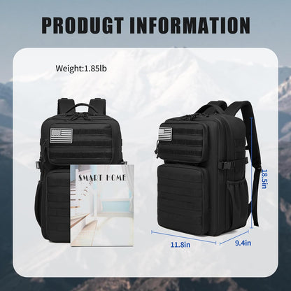 Wotony Military Tactical Backpack for Men Waterproof Daypack 3 Day Assault Pack Molle Bag with Water Bottle Holder