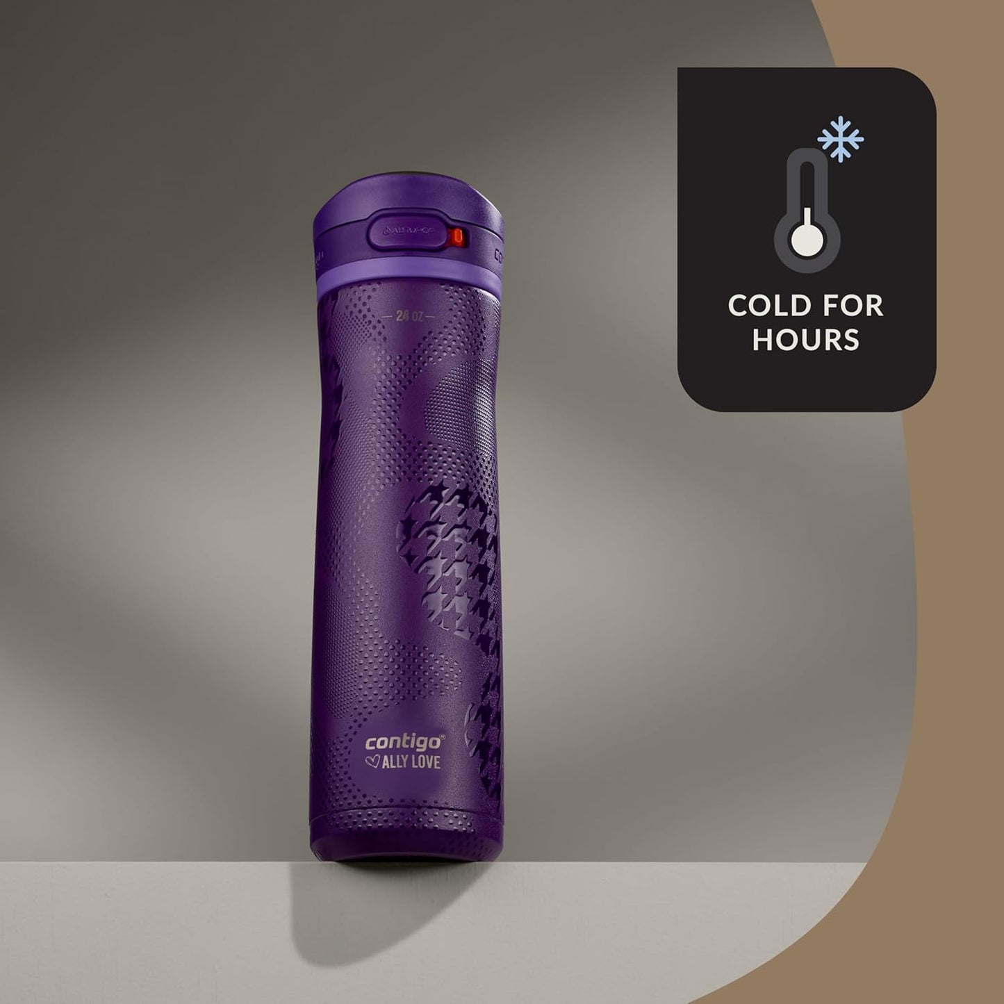 Contigo Jackson Chill 2.0, Vacuum-Insulated Stainless Steel Water Bottle with Secure Lid, Leak-Proof Travel Friendly, 20oz Capacity, Blueberry Color, Keeps Drinks Cold for 12 Hours