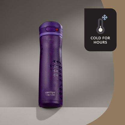 Contigo Jackson Chill 2.0, Vacuum-Insulated Stainless Steel Water Bottle with Secure Lid, Leak-Proof Travel Friendly, 20oz Capacity, Blueberry Color, Keeps Drinks Cold for 12 Hours