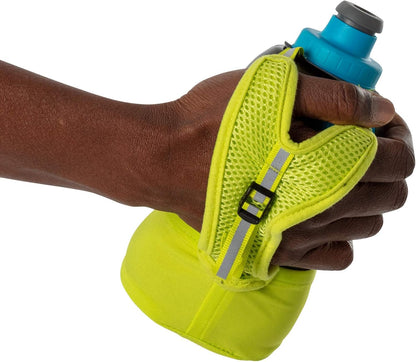 Nathan Running Handheld Water Bottle Adjustable No-Grip Quick Squeeze Lite Hand Strap. Reflective Hydration