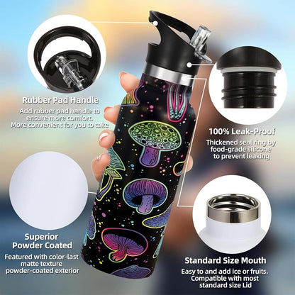 Pickleball Gifts,Pickle Water Bottle with Straw Lid Insulated Stainless Steel Travel Mugs for Sport Gym Outdoor 20oz