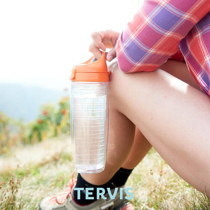 Tervis Clear & Colorful Lidded Made in USA Double Walled Insulated Tumbler Travel Cup Keeps Drinks Cold & Hot, 24oz, Black Lid, 1 Count (Pack of 1)