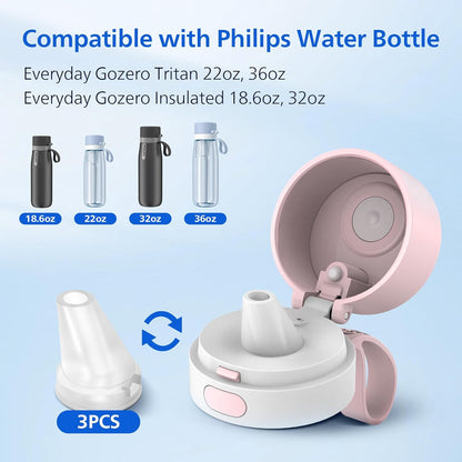 PHILIPS Water Bottle with Filter, Filter Water Bottle Stainless Steel with GoZero Everyday BPA-Free Tap Water Filter, Water Filter Bottle Keep Drink Cold 24 Hours, 1 Filter for 40 gal / 2 Months
