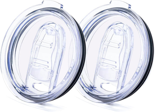 Replacement Lids for 20 oz Stainless Steel Tumblers, Spill-Proof Slider Design, 2-Pack