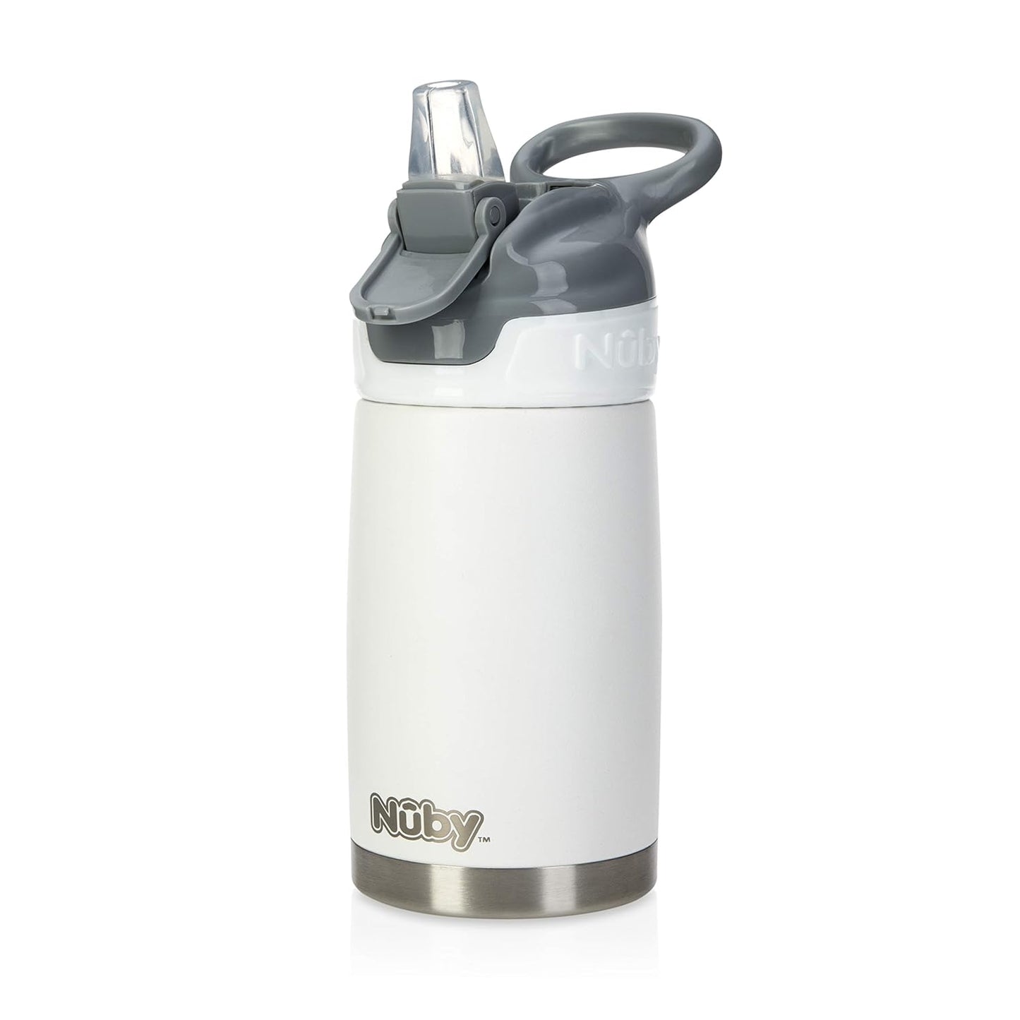 Nuby Thirsty Kids No Spill Flip-It Reflex Stainless Steel Travel Cup or Water Bottle - 10 Oz - 18+ Months - Blue - Back to School Essentials