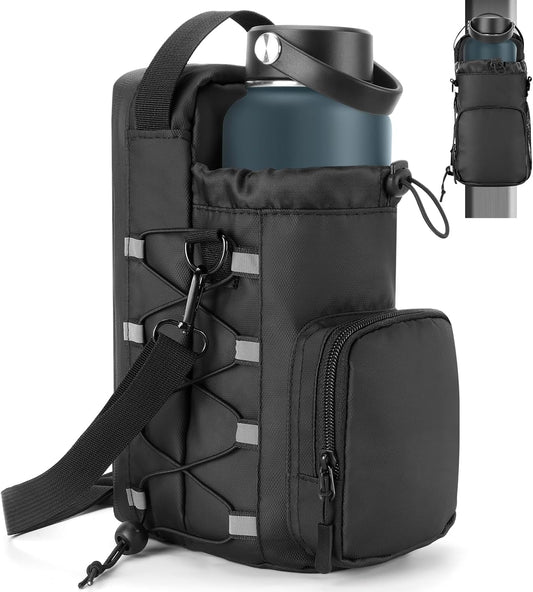 Magnetic Gym Bag Water Bottle Holder for Men and Women, Upgraded Magnetic Gym Bag, Water Bottle Holder With Strap (Black)