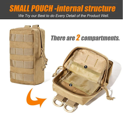 Upgraded Sports Water Bottles Pouch Bag, Tactical Drawstring Molle Water Bottle Holder Tactical Pouches, Travel Mesh Water Bottle Bag Tactical Hydration Carrier