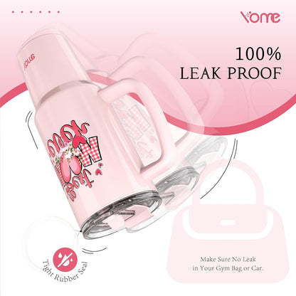 YOME 40oz Nurse Tumbler with Handle and Flip Straw | Stainless Steel Insulated Water Bottle | Keeps Drinks Cold | Dishwasher Safe | Cupholder Friendly | Gift Gym Travel Yoga