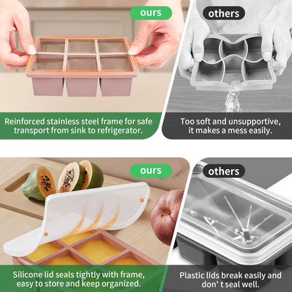 Large Ice Cube Tray for Whiskey: FDDBI Silicone Ice Cube Trays with Lid - 2Pack Big Square Old Fashioned Ice Cube Maker for Cocktail - 2inch Huge Cubed Ice Trays for Whisky