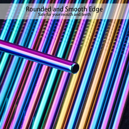 Tomorotec 8PCS 12" Stainless Steel Straws 4 Bent & 4 Straight Fit for 40oz Stanley Tumblers, Reusable Food-Grade Drinking Straws with Brush for Smoothies, Milkshakes, Iced Coffee, Dishwasher Safe