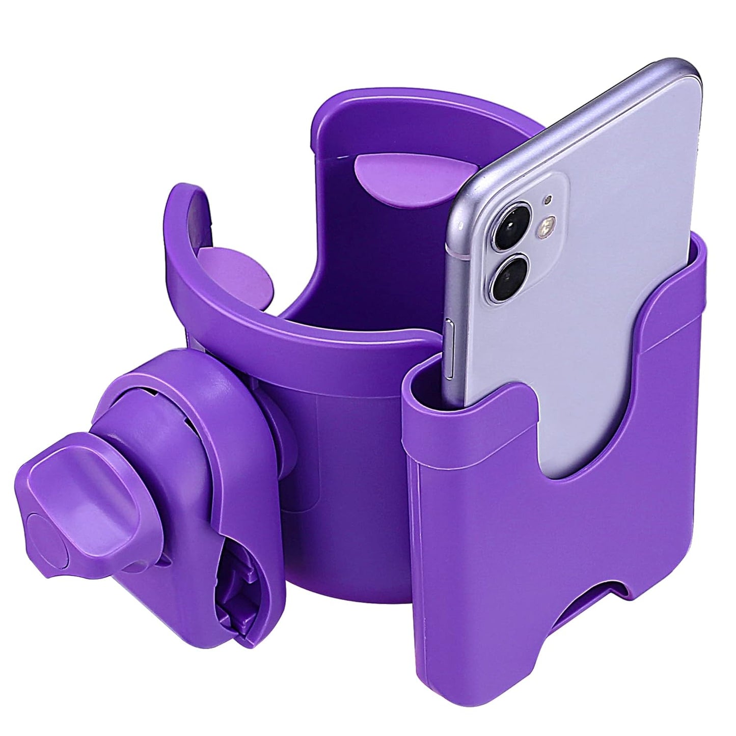 Suranew Universal Stroller Cup Holder, Adjustable Drink Holder with Phone Holder for Baby Stroller, Wheelchair, Walker, Bike, Scooter, Gifts for Family Member.