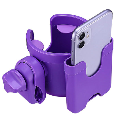 Suranew Universal Stroller Cup Holder, Adjustable Drink Holder with Phone Holder for Baby Stroller, Wheelchair, Walker, Bike, Scooter, Gifts for Family Member.
