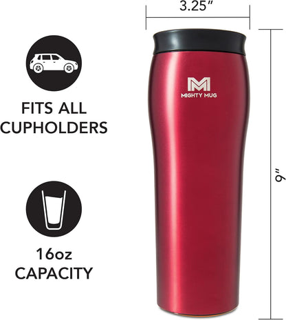 Mighty Mug | The Untippable Mug | Grips When Hit, Lifts for Sips | Insulated Stainless Steel Tumbler | Cupholder Friendly | Gifts for Women Men All | Leakproof | 6 Hour Hot / 24 Cold | 16oz | Teal