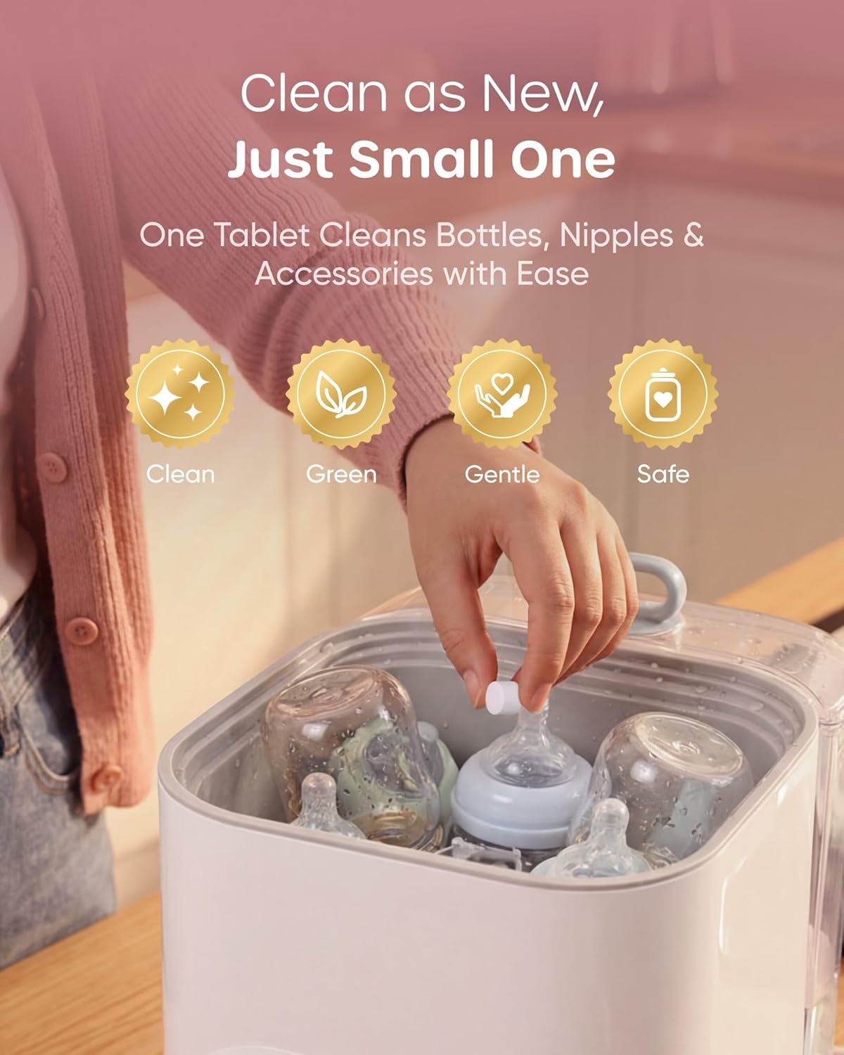 Nuliie 120PCS Detergent Tablets with Sealed Box, Bottle Washer Tablets for Momcozy, Baby Brezza, GROWNSY & Momfann, Removes Milk Residue & Odor, Gentle Formula Safe