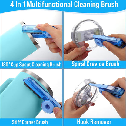 XANGNIER 5 Pcs Water Bottle Cleaner Brush Set for Owala 24oz/32oz/40oz Cup,Multifunctional Bottle Brush and Long Straw Cleaner Brush,Cleaning Kit for Owala/Stanley/Yeti Tumbler Cup Accessories