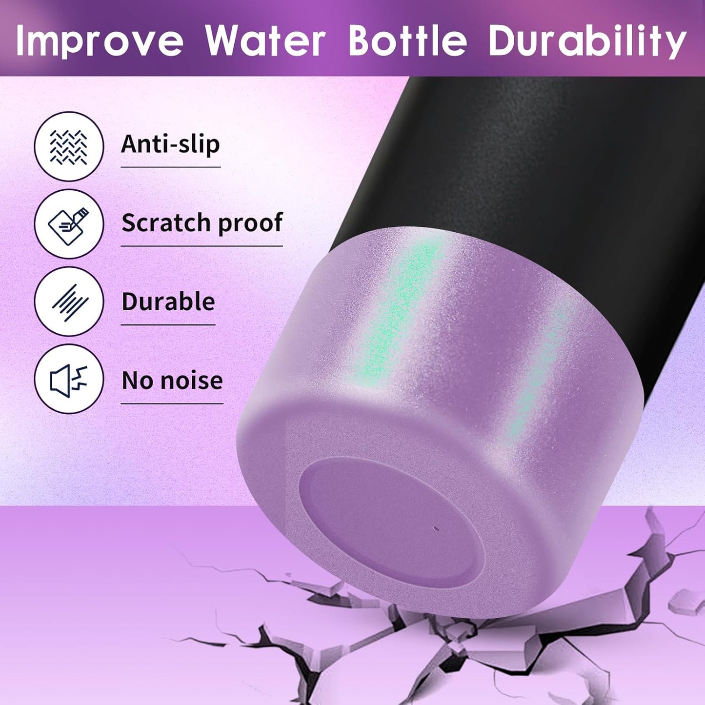 Chameleon Silicone Water Bottle Boot, Compatible with Stanley & Hydro Flask Tumbler 2.8-2.95in Bottom Anti-Slip Protector Rubber Sleeve