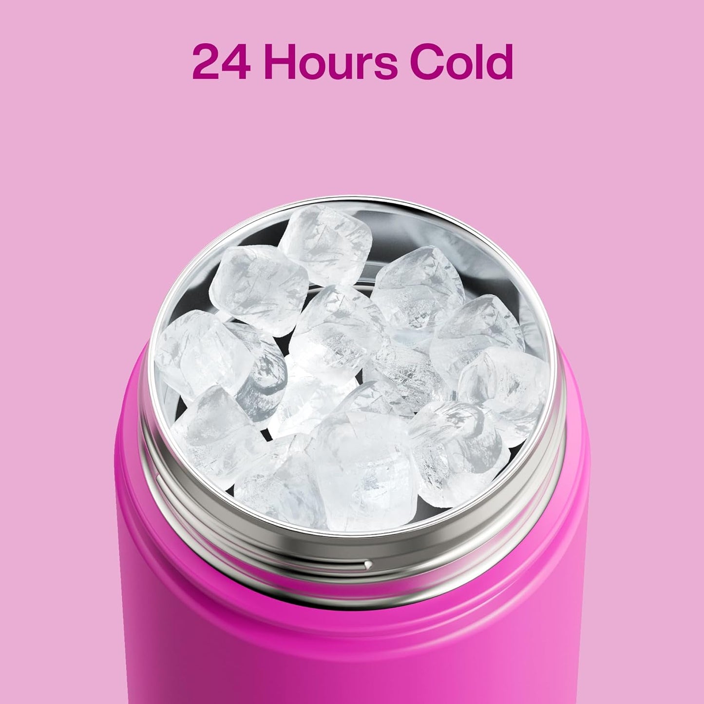 ENCOOL Insulated Water Bottle with Straw Stainless Steel Water Bottle, Leak-Proof, BPA-Free, Double Wall Vacuum Keeps Cold for 24 Hours for Sports, Travel, School (26 oz, Cotton Candy) - Colors B