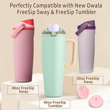 4 Pack Replacement Stopper Compatible with Owala FreeSip Sway 30oz 40oz, Silicone Seal Bottle Cap Mouth Stopper for Owala FreeSip Tumbler 40oz Water Bottle Top Lid Gasket Plug Accessories (Grey)