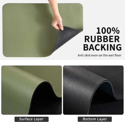 HotLive Dish Drying Mat for Kitchen Counter, Heat Resistant Drainer Mats with Non-slip Rubber Backed, Hide Stain Kitchen Super Absorbent Draining Mat, Easy to Clean Dish Rack Pad, Dark Grey 16"x18"