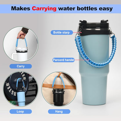 Wongeto Paracord Handle Strap for Stanley Cup - Heavy Duty Compatible with Stanley 40oz 30oz Tumbler, Stanley Cup Accessories