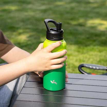 Konokyo 22oz Stainless Steel Bottles with 3 Lids Sport Insulated Water Bottle,Mint
