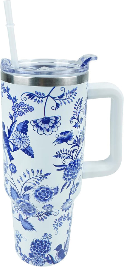 40 oz Tumbler with Handle and Straw Lid Leak Proof | You're Awesome Inspirational Mother's Day Birthday Gifts for Women Men Coworker Friends | Stainless Steel Cup Dishwasher Safe