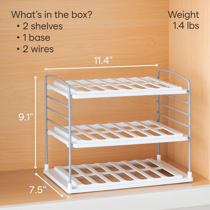 YouCopia UpSpace Water Bottle and Travel Mug Cabinet Organizer, Adjustable Storage Rack for Kitchen Organization, 3-Shelf