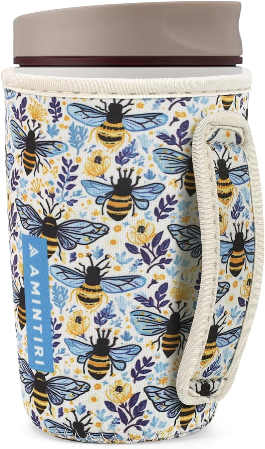 Cute Sleeve for Owala Coffee Tumbler, Neoprene Cover with Handle for Owala SmoothSip Slider, Scratch Resistant Coffee Mug Sleeve for Women to Office, Workout, Coffee Break. (Coffee Break)