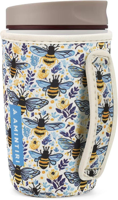 Cute Sleeve for Owala Coffee Tumbler, Neoprene Cover with Handle for Owala SmoothSip Slider, Scratch Resistant Coffee Mug Sleeve for Women to Office, Workout, Coffee Break. (Coffee Break)