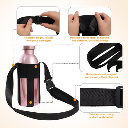 Water Bottle Shoulder Strap, Suitable for 12-32oz, Adjustable Crossbody Bottle Strap For Outdoor(Bottle Excluded)