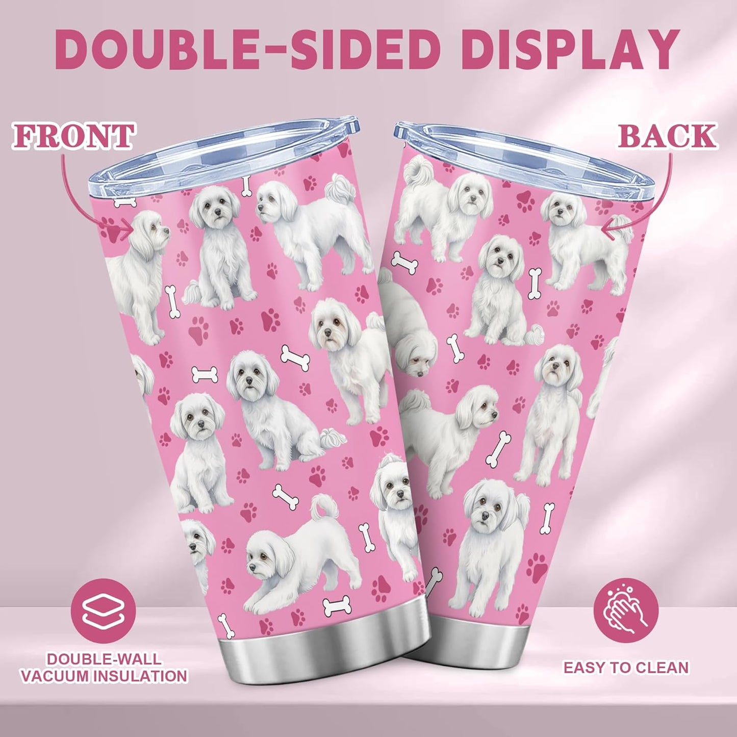Beagle Gifts for Women Men, 40oz Stainless Steel Insulated Tumbler Travel Cup Mug, Funny and Unique Beagle Gifts for Dog Lover - Colors B