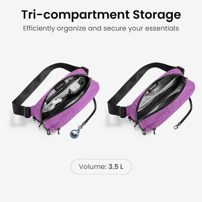 tomtoc 3.5L Sling Bag with RFID Blocking, Crossbody Bag Chest Shoulder Pack for Men and Women, Water-resistant Lightweight Casual Waist Fanny Pack for Travel/Daily Use