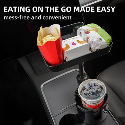 TYKOR Car Cup Holder Tray, Cup Holder Expander Adapter for Car, 9.5” Car Food Tray Table for Eating, Car Essentials Fits Yeti, Hydro Flask 16-46 oz